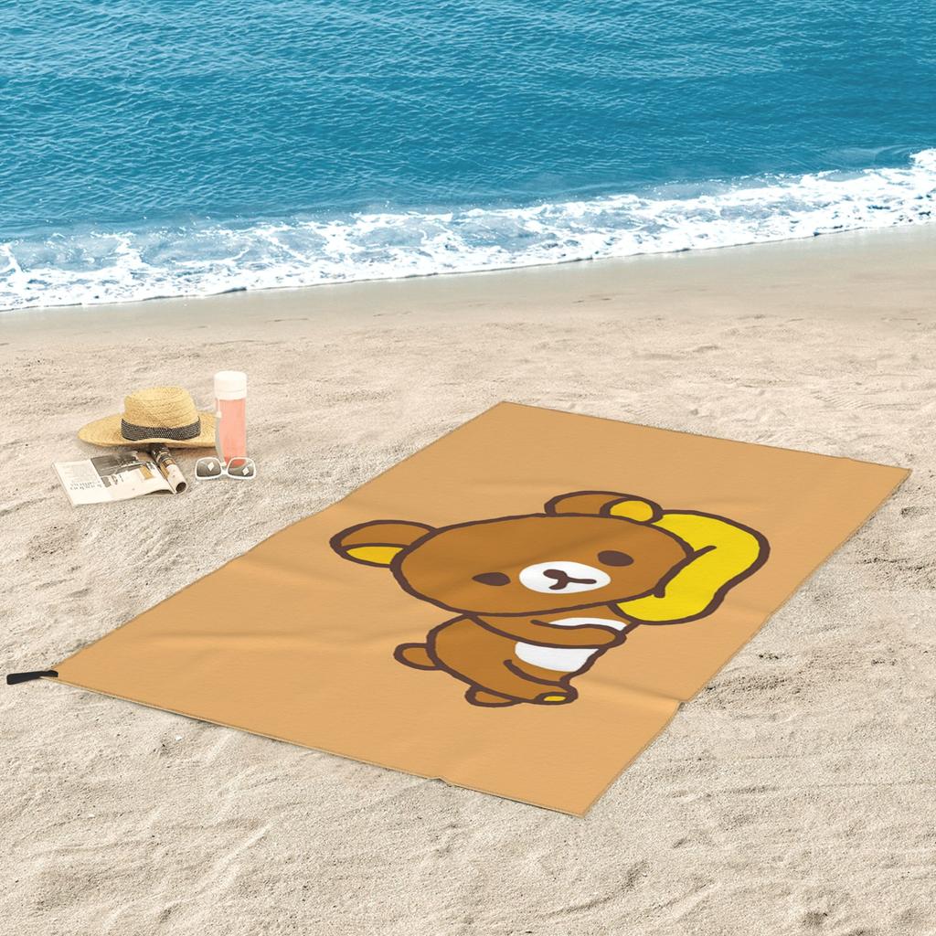 Rilakkuma Beach Towel Soft Microfiber Quick Dry Absorbent Quick Towels For Yoga