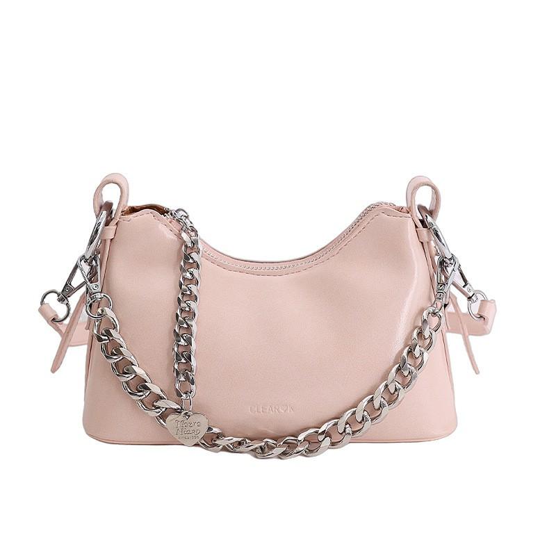 Stylish Crescent Crossbody Bag Women - PU Leather Mini Shoulder With Zip Daily Use Korean Japanese Fashion