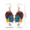 12 Styles Turkey Collection Drop Earrings Colorful Enamel Ear Stud For Women Gilrs Thanksgiving Day Party Jewelry Festival Gift