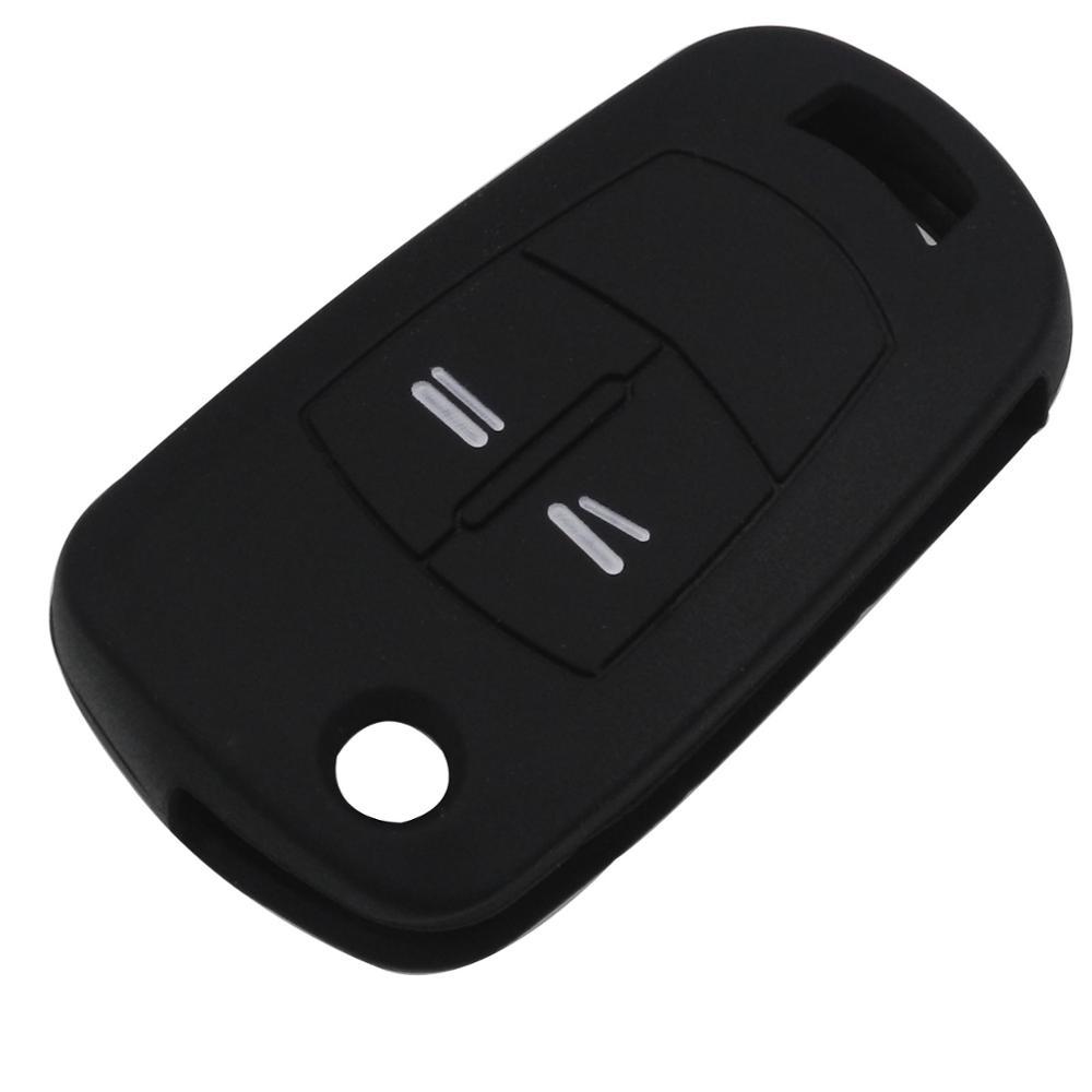 Jingyuqin Silicone Folding Flid Car Key Cover Case Fob For Vauxhall Opel Corsa Astra Vectra Signum 2 Button Silicone Remote