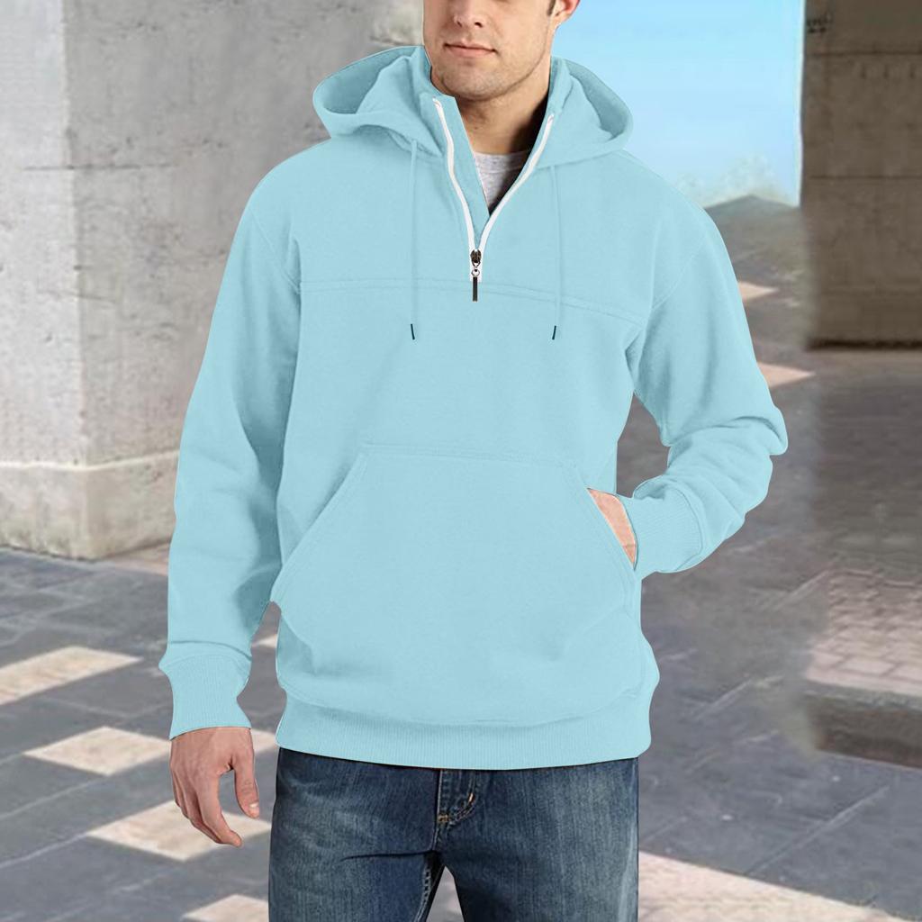 Herren Stehkragen Reißverschluss Kapuzenpullover Sport- und Freizeit-Hoodie