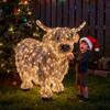 LED-lysende høylandsku-ornament Glødende høylandsfe-statue Innendørs utendørs hage plen gårdshus veranda juledekorasjon