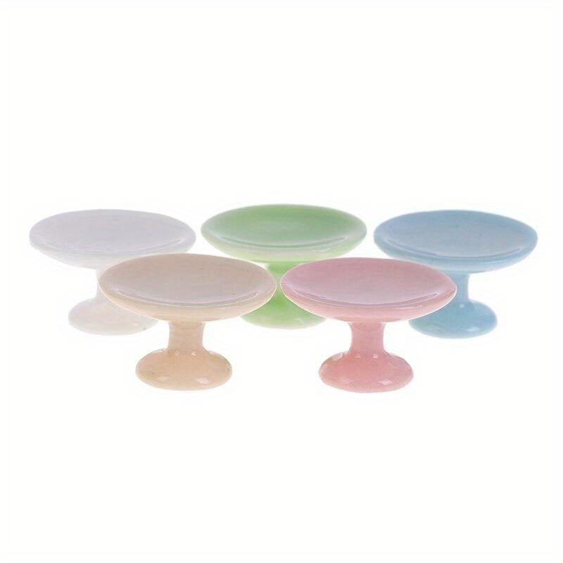 2pcs 1:12 Dollhouse Miniature Pot Mini Milk Pan Ceramics Pot Dessert Pan Cake Stand Fruit Tray Dollhouse Kitchen Decor New