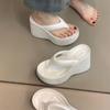 Slope Heel Thick-soled Slippers Women's 2025 Summer Comfortable Casual Fashion Outer Wear Sandals Muffin Fish Mouth Open Toe Heightening Style
