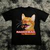 Radiohead The Bend Cat Graphic Print Short Sleeves Tshirt Unisex Unisex Summer 90s Retro Rock Music Tshirt Casual Y2k Streetwear