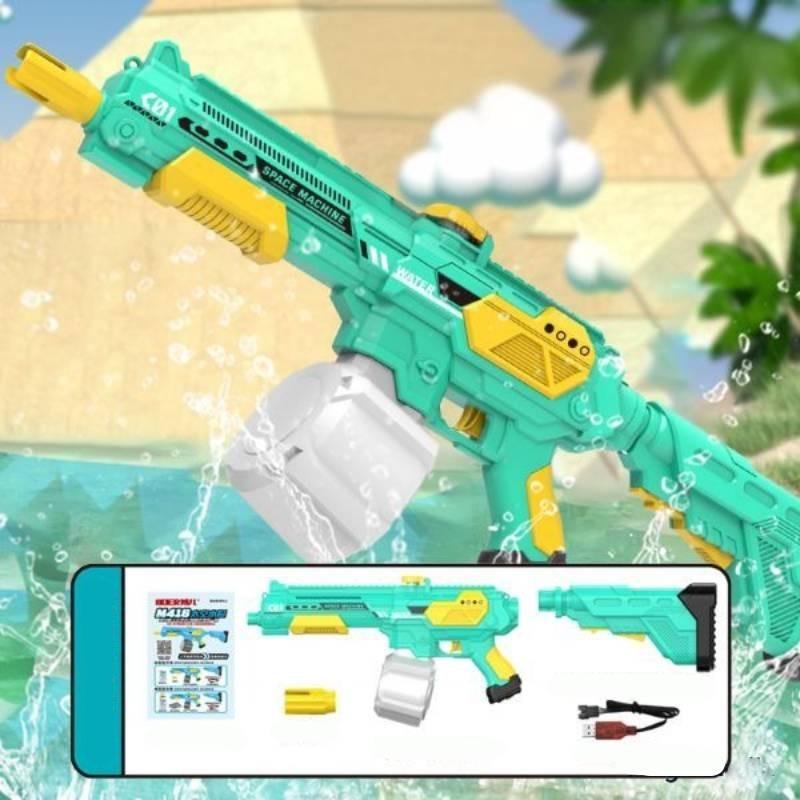 Large Capacity M416 Space Electric Water Gun With Self-absorbing Feature In Sky Blue