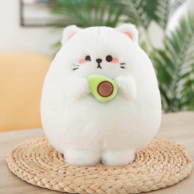 

New cat doll avocado doll cute kitten plush toy girl gift grab machine doll 25cm（0.14kg） білий