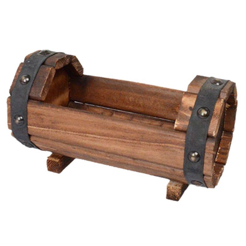 M-Modern-Wood Flower Pots Wedding Decoration Carbonized Antiseptic Wood Flower Boxes Balcony Succulents Wooden Flower Pots