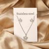 Cubic Zirconia Necklaces Zircon Sets For Women Tiny Stainless Steel Gold Plated Pendant Necklaces And Earrings Sets Wedding