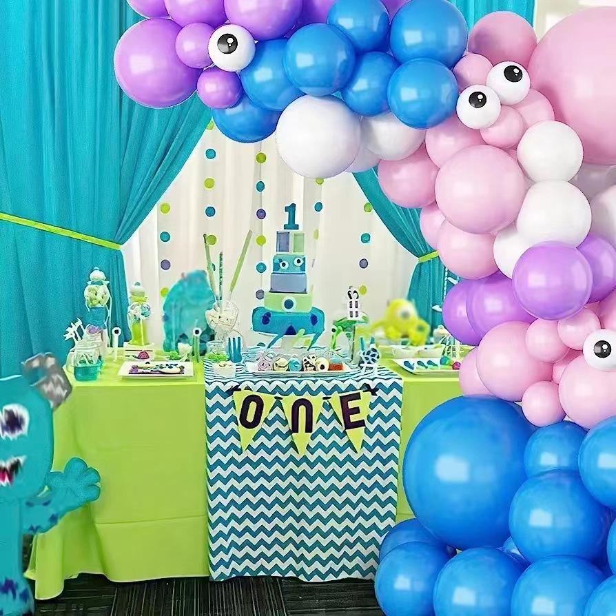 Purple Pink Balloon Set Halloween Eyes Matte Metal Balloon Wreath Birthday Party