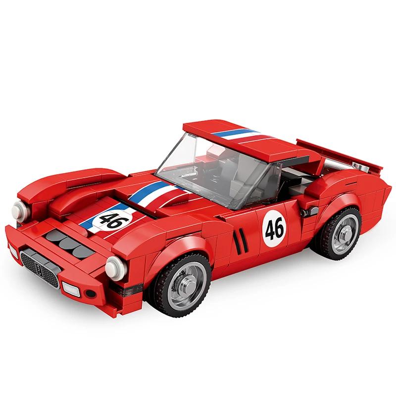 Non-Toxic 320Pcs Red Sport Car Building Block Creative City Vehicle Diy Car Model Bricks Desktop Decoration Toys For Kids Holiday Gifts