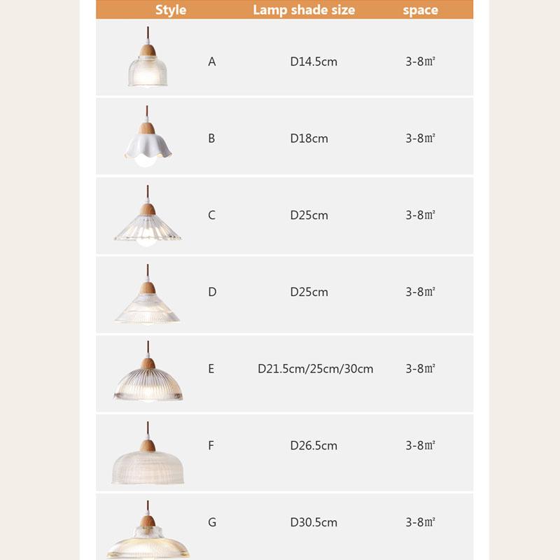 Nordic glass pendant lamp Japanese log wind cafe restaurant three small chandelier bedroom bedside bar dining table lamps