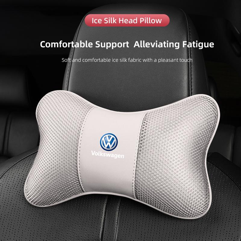 Car Seat Headrest Neck Pillow Interior For VW GTI Polo Golf Passat B6 Tiguan Arteon Touareg Taigo Caddy Jetta Beetle CC Hub Cap Zj6