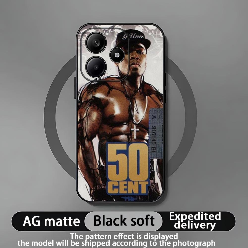 Fashion hot Rapper 50 Cent Phone Case For Xiaomi Redmi Note 14 13 12 11 Pro Plus S 5G 4G Soft Black Phone Cover