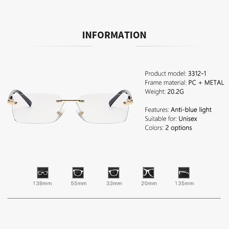 Color-changing Business Style Anti-glare Non-framed Progressive Lenses For Men, With High-end Style Edging And No Frame.3323
