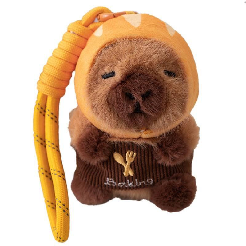 

Plush Capybara Toy Keychain Creative Adorable Pendant Collectors Gifts Dolls Bread Head Pendant