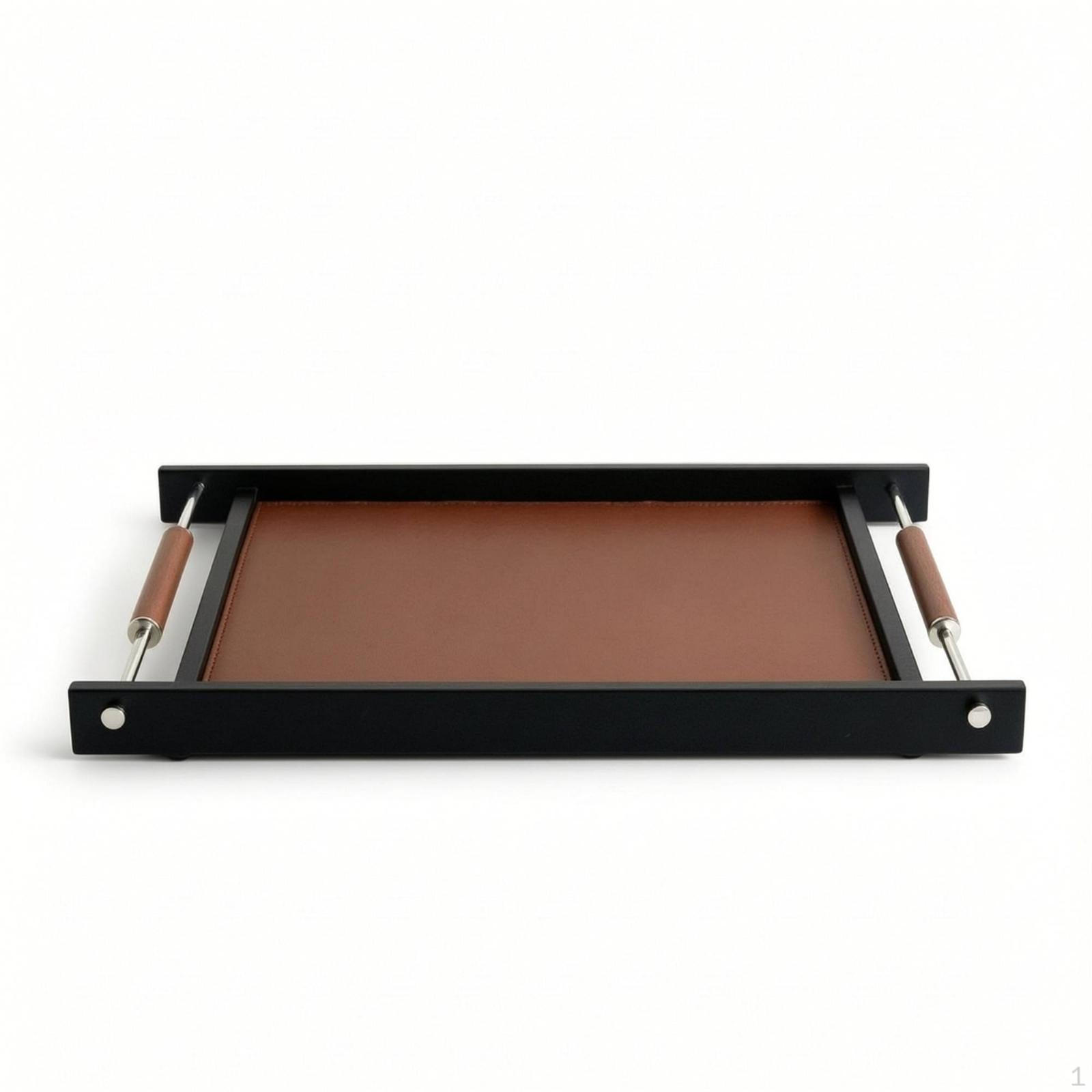 Decorative Tray with Handles Rectangular Sturdy for Tabletop, Vanity, Coffee Table