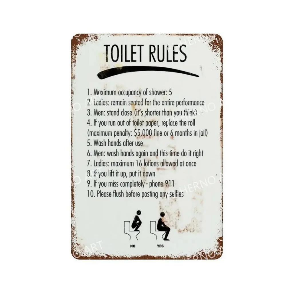 Letrero de Metal HD Divertido Decoración de Pared para Baño Retro Humor de Baño Señal WiFi Lávate las Manos para Baño Bar Cafetería