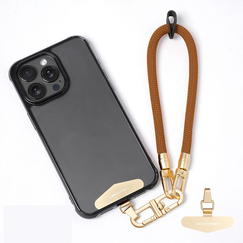LEEU DESIGN 30cm Smartphone Strap Cell Phone Polyester Lanyard with Metal Tether Tab