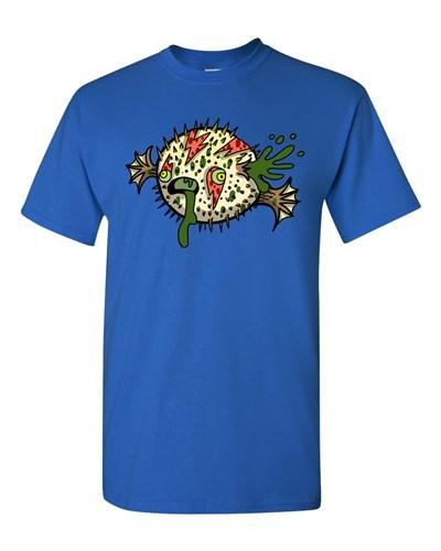 Zombie Blowfish Undead Animals Devil Monster Horror Adult DT T-Shirt Tee S