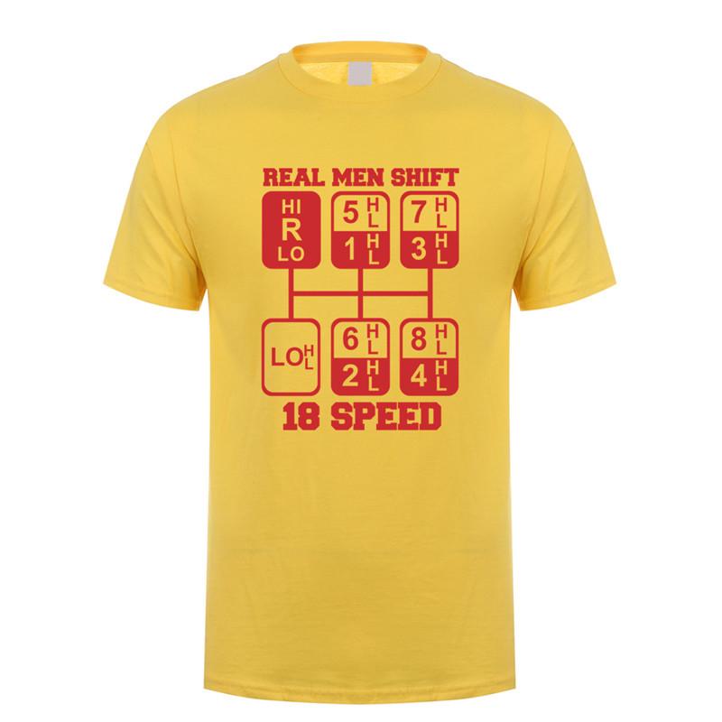 Real Unisex Shift 18 Speed Funny Truck Driver T Shirts Unisex Short Sleeve Cotton Tshirt Cool Unisex Tshirt JL105