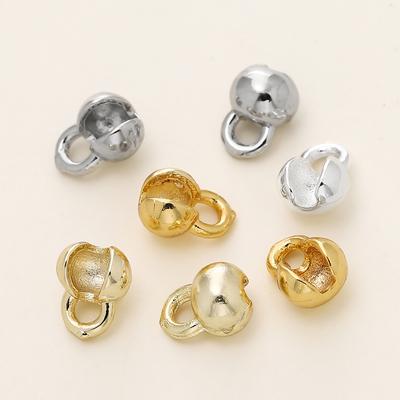 2040Pcspack 1418K Gold Plated Brass Clam Shell Bead Tip Crimp Ends With Loop Crimp Beads For Diy Necklace Jewelry Making
