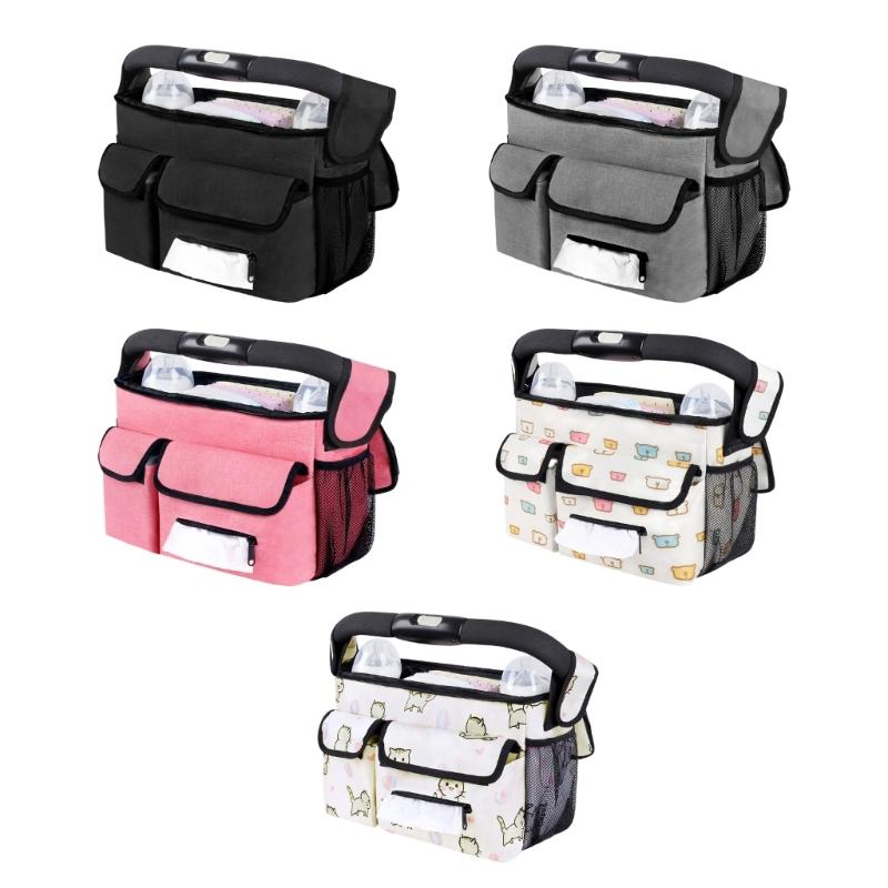 Lightweight Hanging Storage Bag for Strollers Reinforced Stitching Design Portable Compact Baby Pram Cart Accessory