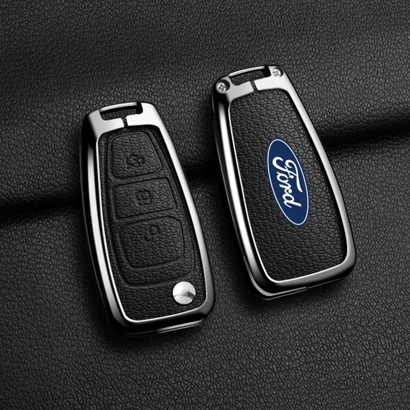 

New 2026 Car Sticker 2025 Hot Zinc Alloy Key Cover Case Shell For FORD C-MAX FOCUS RS ST Fiesta Hatch 2011 2012 2013 2018 Car Ke