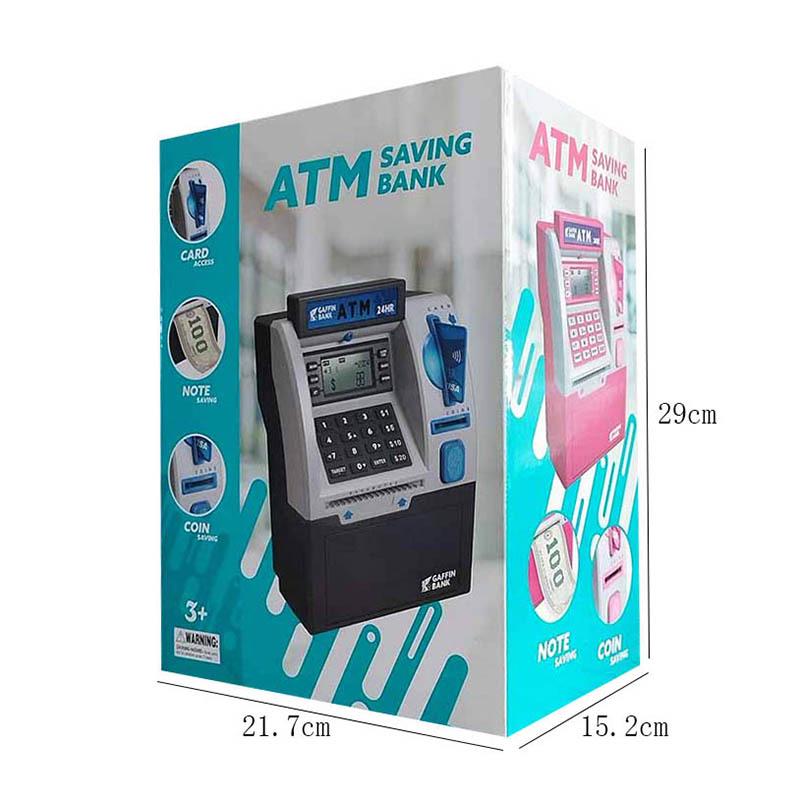 ATM Piggy Bank with Fingerprint Recognition and Password Protection – Large Capacity with Automatic Money Rolling and Card Counting Features