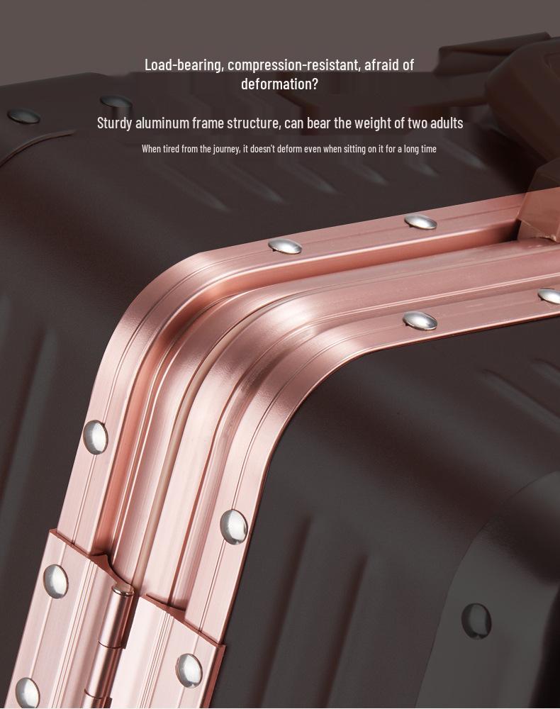 Aluminum Frame Luggage with Universal Wheels: 20", 24", 26" & 28" Carry-On Options for Students & Travelers