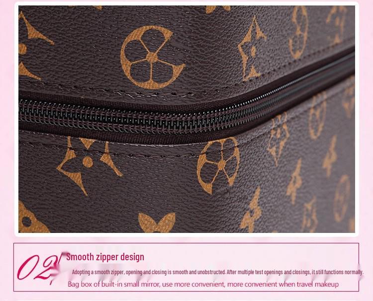 Große Kosmetiktasche für Damen mit Spiegel - 2025 Neues High-End Kosmetik-Aufbewahrungsetui