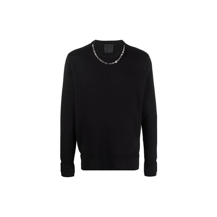 Givenchy Sweaters Men's Black Crew Neck Moderate Other BM90GB4Y8D-001