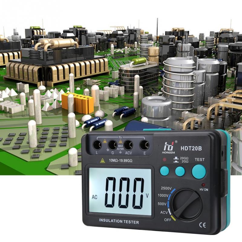 Megohmmeter HDT20B 2500V Digital Insulation Resistance Tester Auto Range ohm Megohmmeter Electrical Test Meters Digital Insulation Resistance Tester Megohmmeter HDT20B 2500V Digital Insulation Resistance Tester Auto Range ohm Megohmmeter Electrical Test Meters Digital Insulation Resistance Tester