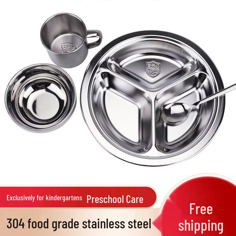 JingJingRS Kindergarten 3-Compartment Divided Plate