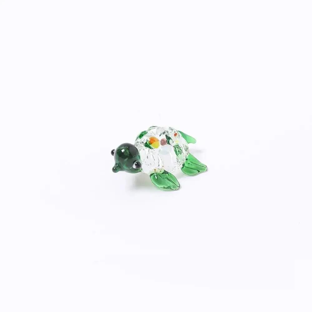 Fashion Colorful Sea Turtle Figurines High Borosilicate Glass Sea Turtle Sea Animal Collectibles Tiny Turtle Glass Ornaments