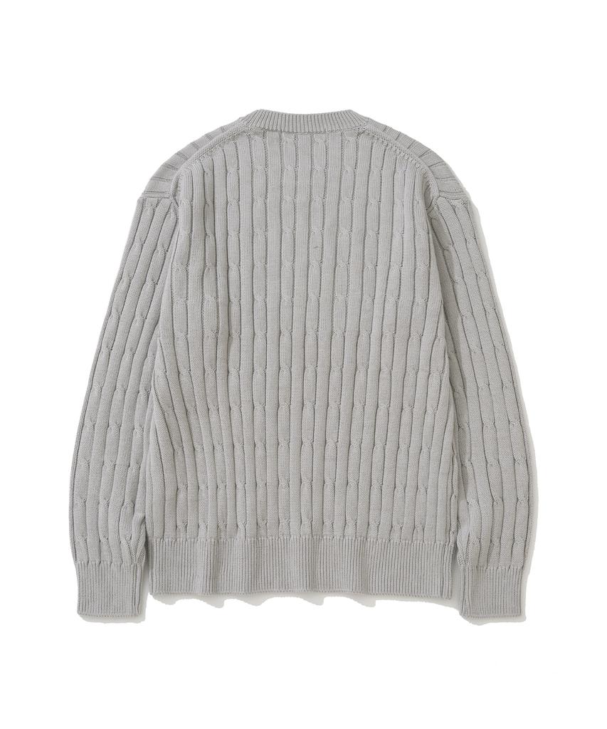 KNITTED [Nitied X Fashion Planet] Cable Round Knit Grey