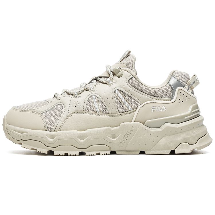 FILA Trek 1S Mesh Fabric Synthetic Leather Comfortable Durable Low-Top Casual Shoes Women sneaker Champagne Silver Gray F12W242119FPS