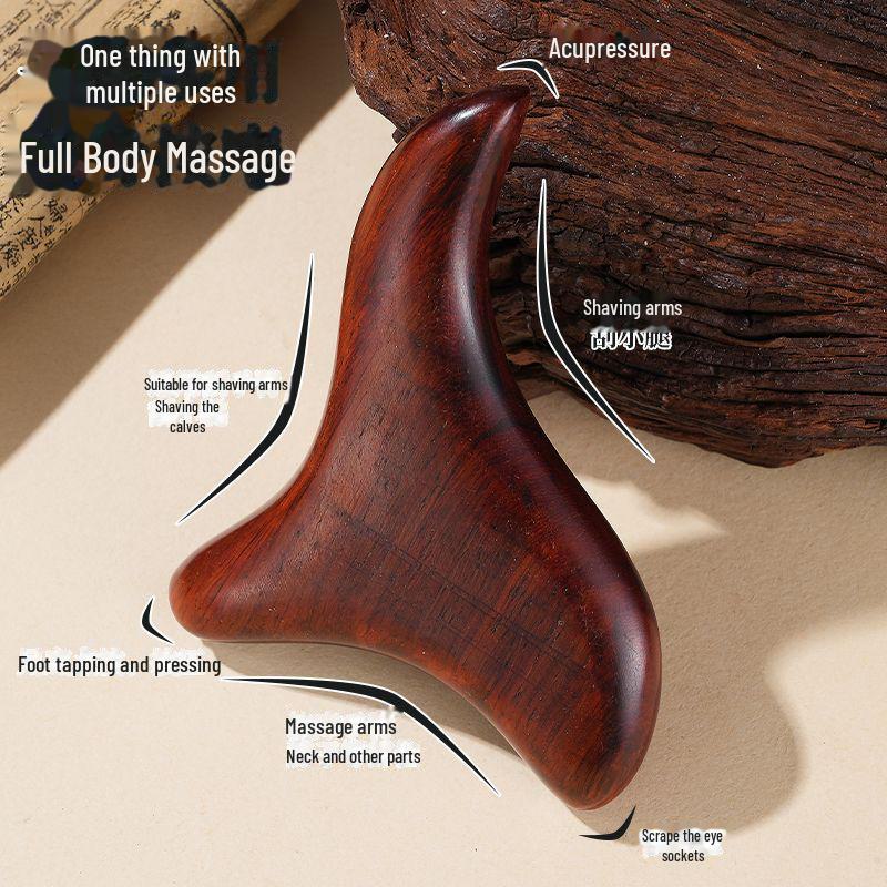 Sandalwood Triangular Bird Acupoint Massager and Scraper for Foot Therapy