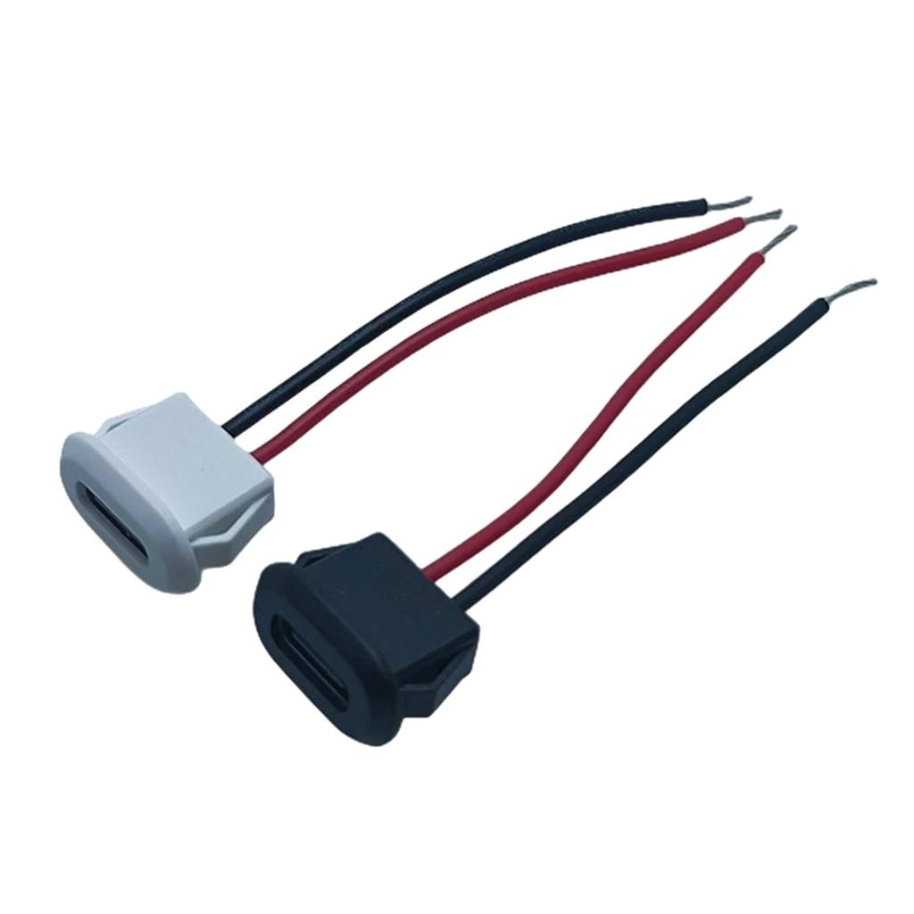 1PX5 2 Pin USB Connector Type-C Female with PH 2.0 Terminal Type C High Current Fast Charging Jack Port W/ Welding Wire