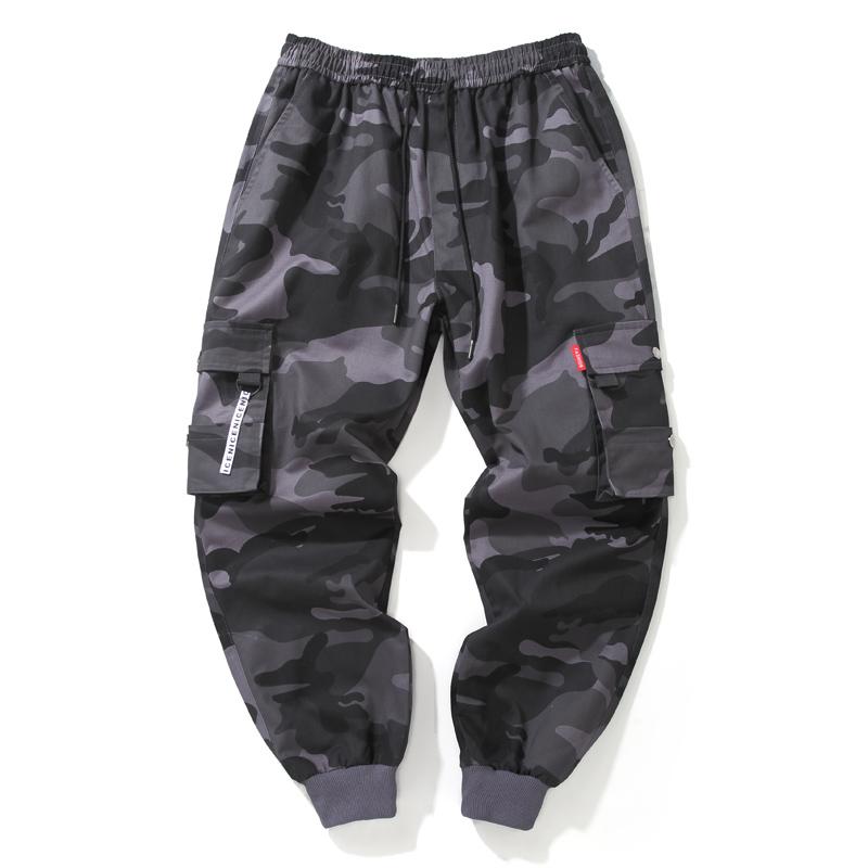 Hip Hop Kargo Pantolon Erkek Moda Joggers Rahat Pantolon streetwear Çok Cep Şeritler Askeri Pantolon Erkekler Harem Pantolon Büyük Boy