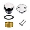 Bathroom Sink Stopper Brushed Bathtub Drain Conversion Kit Assembly Single Hole Brass