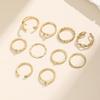 Jewelry Alloy Ring Fashion Versatile Moon Love Index Finger Ring Set Personalized Geometric Stacking Joint