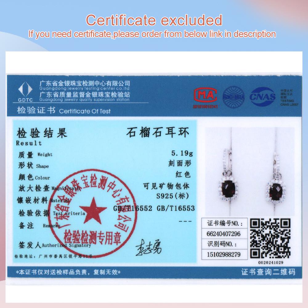 Bolaijewelry Gorgeous Elegant Unique Design January Birthstone Natural Garnet Special Cut Gemstone Earrings Women's 925 Silver Jewelry Gift