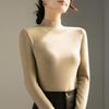 Wool silk mid-neck bottoming shirt women's new warm fleece autumn clothes with white long-sleeved t-shirt thermal top