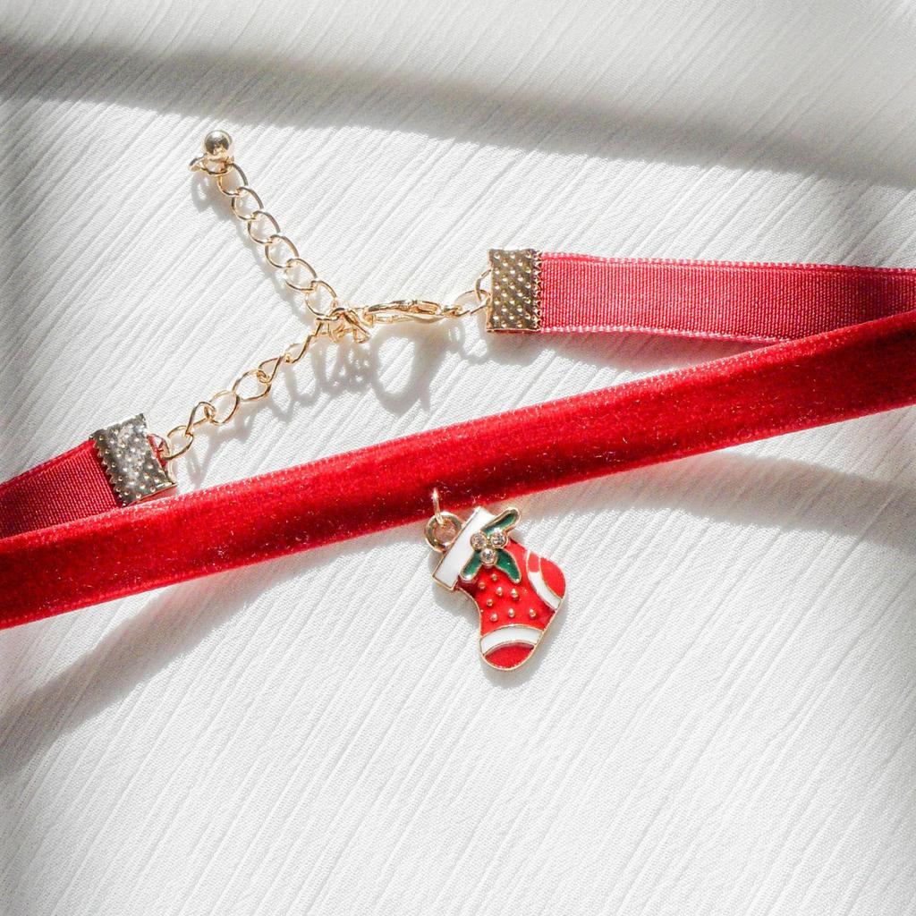 Christmas Snowflake Velvet Choker Necklace for Women
