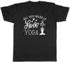 Yoga Gifts Men - Love & Yoga T-Shirt Meditation Yoga Yogi Lover Funny Tee