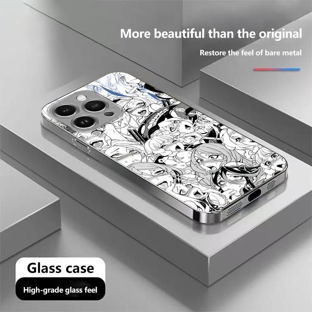 

Чехол для телефона N125 Anime Girl Cartoon Japan Cute Drool Faces для iPhone 16 15 Pro Samsung S24 S23 A54 A35 Redmi Note 13 с покрытием из закаленного стекла Infinix Smart 9