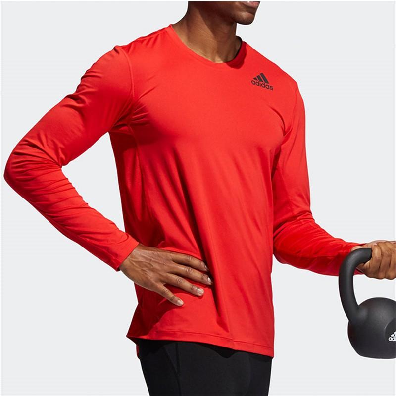Adidas Techfit Long Sleeve Fitted Running Training Fitness T-Shirt Men Tops Red GL9894