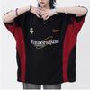 Basketbal T-shirts Dames Sportieve korte mouwen T-shirts Hiphop Borduurwerk V-hals Tops Oversized Streetwear