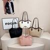 Women Fashion Retro Colorblock Simple Large Capacity Commuting Tote Shoulder Bag